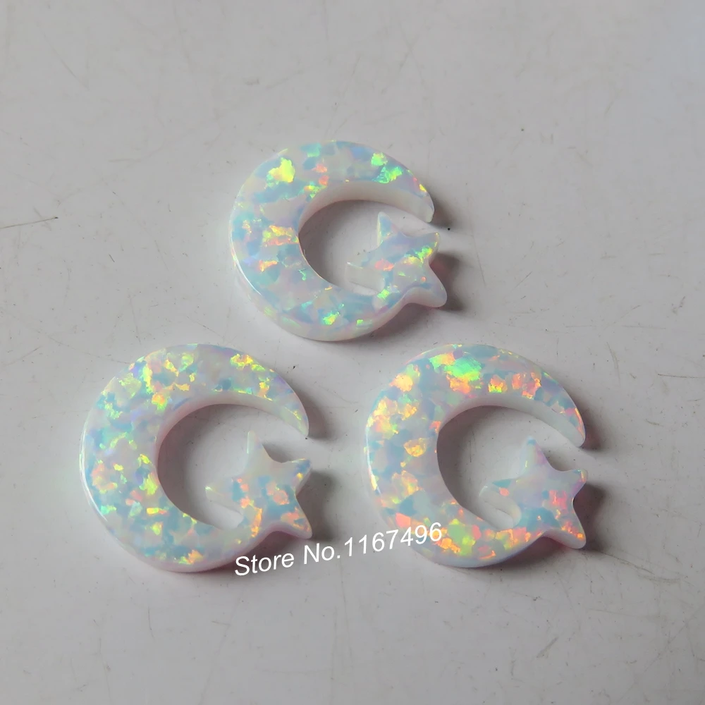 20 шт./лот op17 белый снег 12 мм опал Лунная звезда отверстие синтетическая Луна