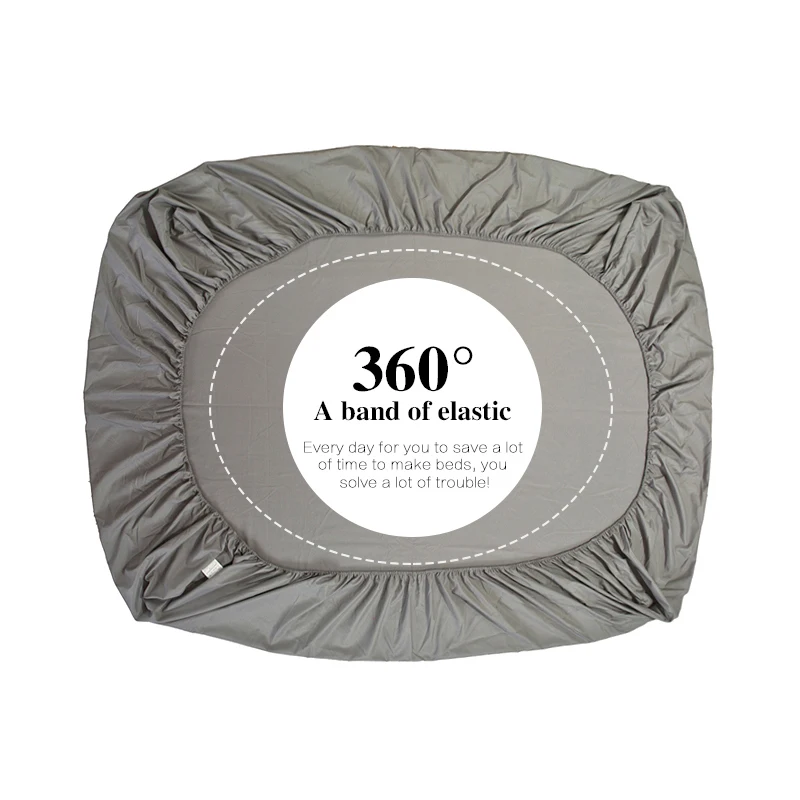 

Fitted Sheet 100%Polyester Solid mattress covers With Elastic Band Bed Sheet Band Double Queen Size Bedsheet Free shipping
