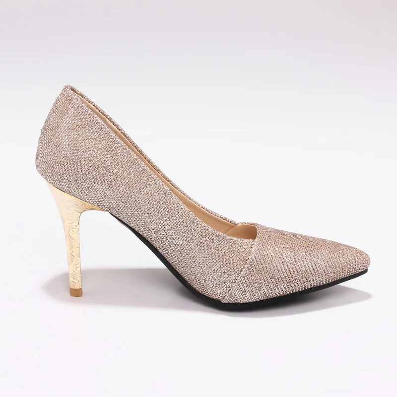 

Sequined cloth women shoes bling high heels women pumps glitter pointed toe high heel shoes woman sexy wedding party shoes