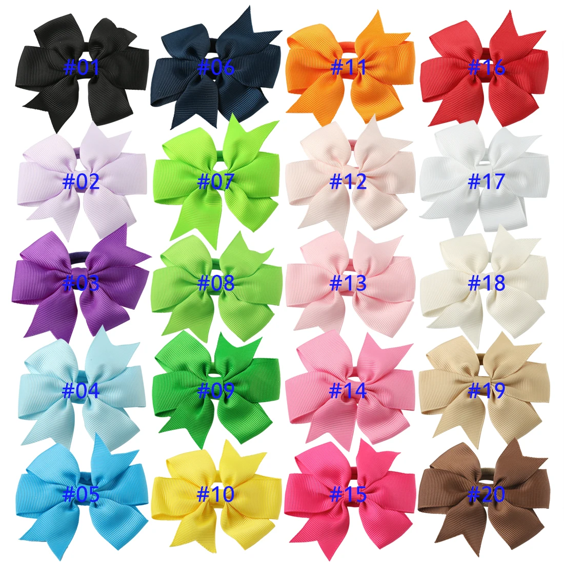 20 шт./лот 3 дюйма лента из корсажа банты с нейлоновыми эластичными лентами для