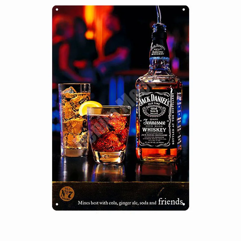 H Jack Wine Whiskey винтажная металлическая жестяная вывеска для паба, бара, казино, домашний декор, пивная рекламная тарелка, постер, Настенная художественная наклейка N277 - Цвет: H