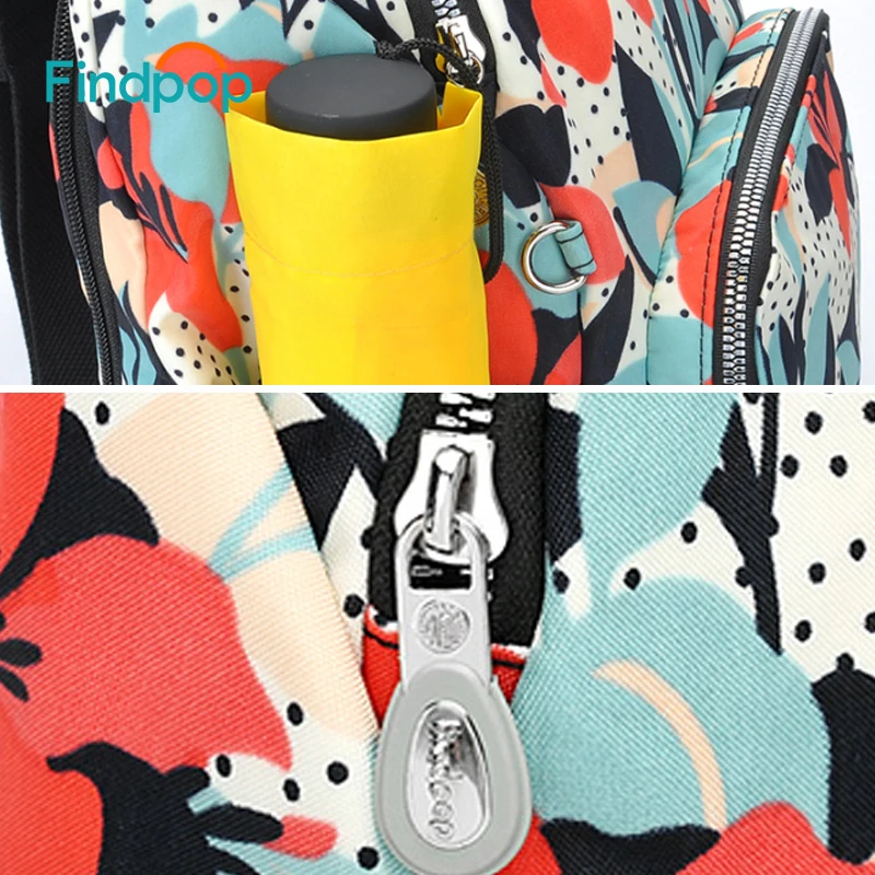 Новый рюкзак с защитой от кражи Findpop женский водонепроницаемый цветочным принтом