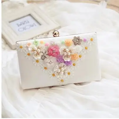 2017 Новые Моды для Женщин Цветами Ручной Работы День Сцепления Кошелек Марка