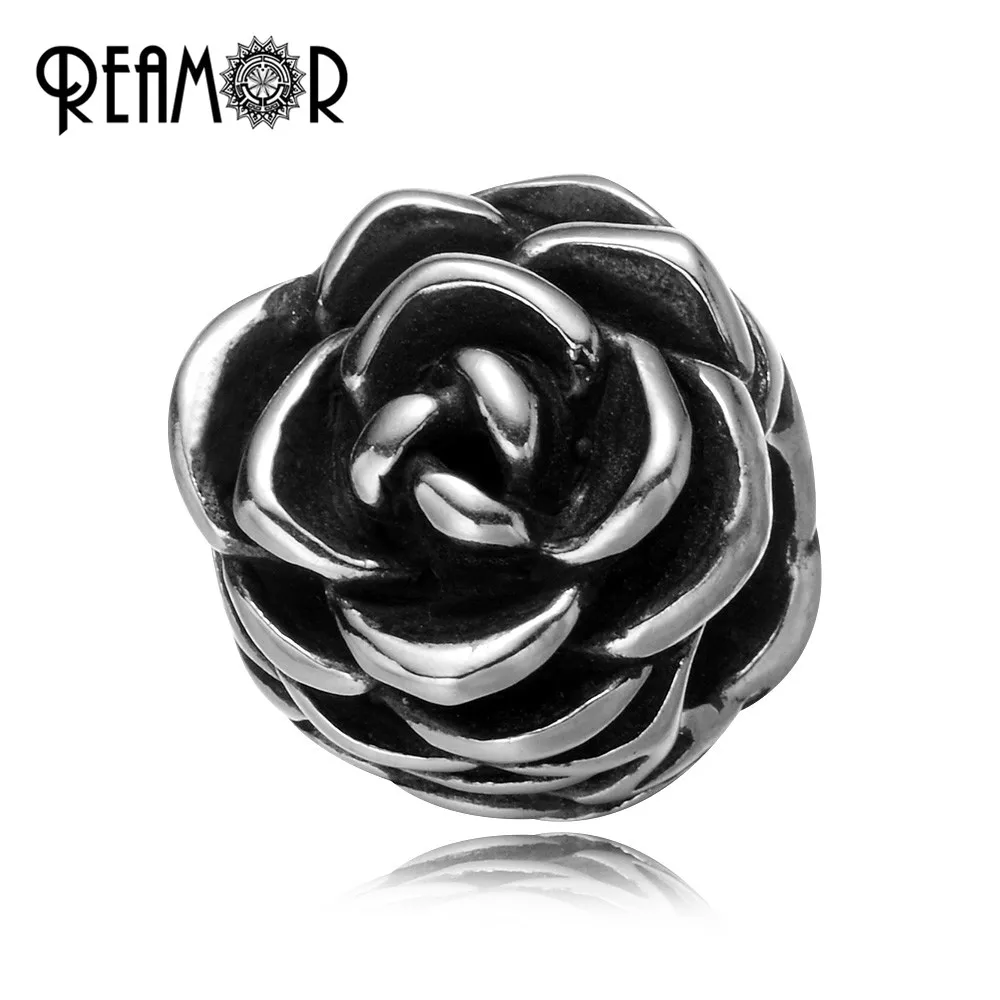 

REAMOR Never Fade 316l Stainless Steel Roses European Beads Spacer Beads Charms Bracelet Wedding Beads & Jewelry Making