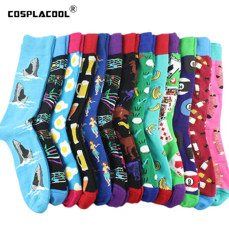 [COSPLACOOL] Мужские Веселые крутые носки в стиле Харадзюку свадебная новинка