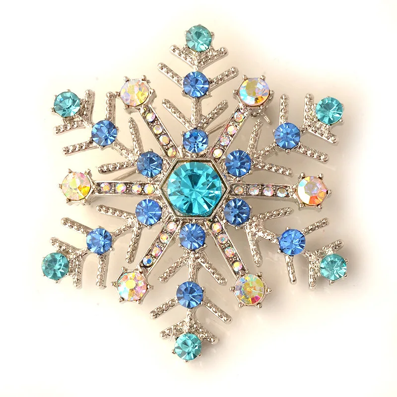 Ледяные Синие стразы снежные заколки для лацканов значки брошь модные