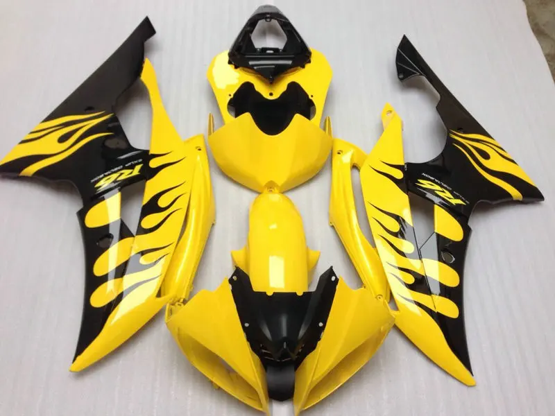 Литьевая форма обтекатель комплект для YAMAHA YZFR6 2008 2010 2015 YZF R6 08 09 10 15 YZF600 пламя желто