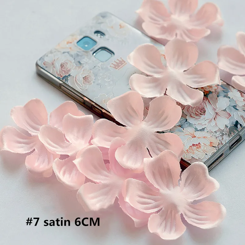 7 satin 6CM 200 шт Розовый DIY ручной работы 3D цветок свадебное платье ингредиенты пирографический Eugen пряжа головные уборы материалы RS1202 - Цвет: 7 satin 6CM