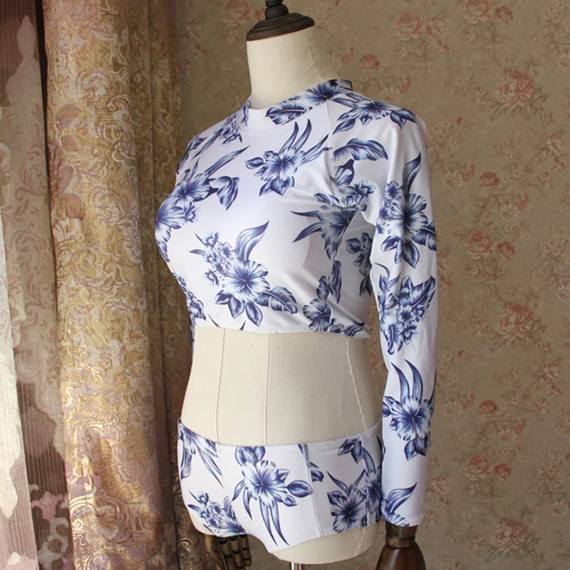 Женщины Сыпь Охранник С Длинным Рукавом Купальники 2016 Новый Пляж Серфинг Дайвинг