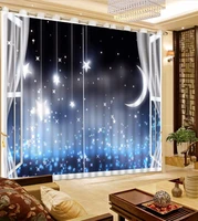 photo customize size curtains sky moon curtains black curtain for the bedroom window curtain for living room hook
