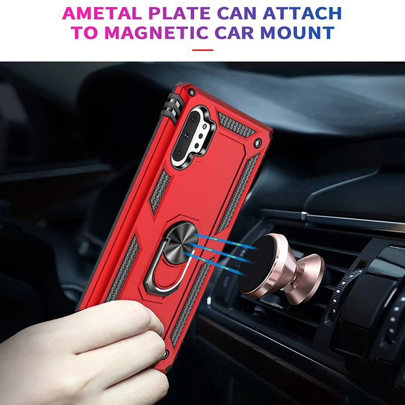Alxun для samsung Galaxy Note10 Plus чехол люкс Kickstand Mobiele Telefoon Cover Met Vinger Ring задняя крышка Note 10 + |