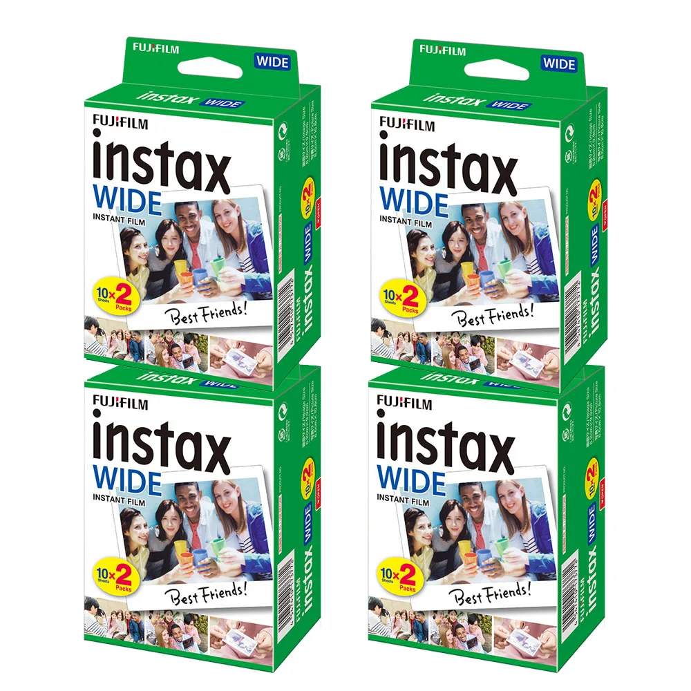 80 листов подлинной Fujifilm Instax Wide Mini Instant Film White Edge для Fuji Camera 300 / 200 210 100 500AF|Фотоплёнка| |