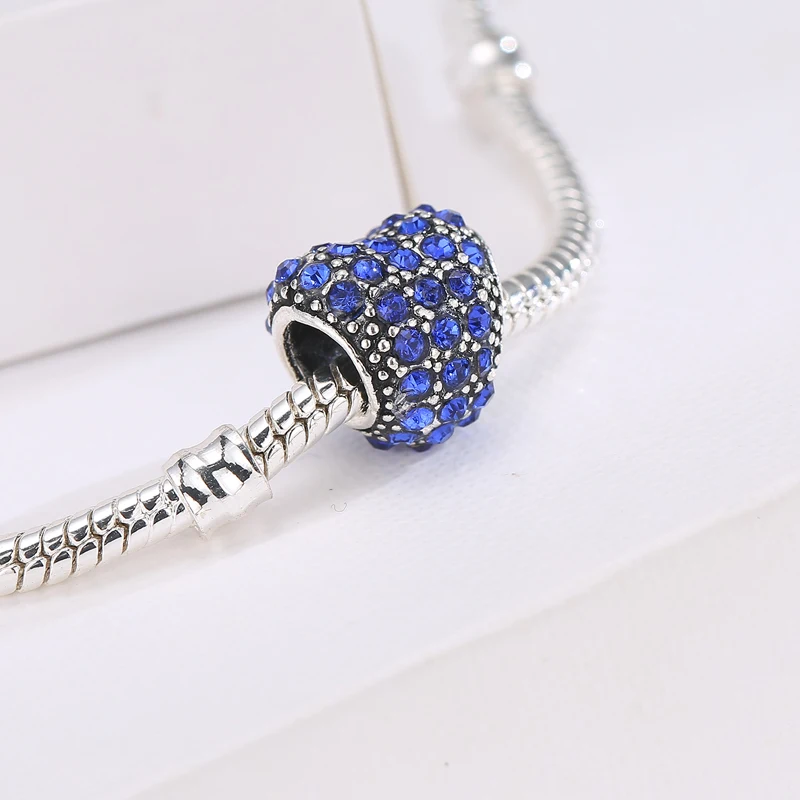 Yabel Bling Rhinestone Heart Bead Charm for Bracelet &amp Bangles Red Royal Blue DIY Jewelry Making Accessory berloque | Украшения и