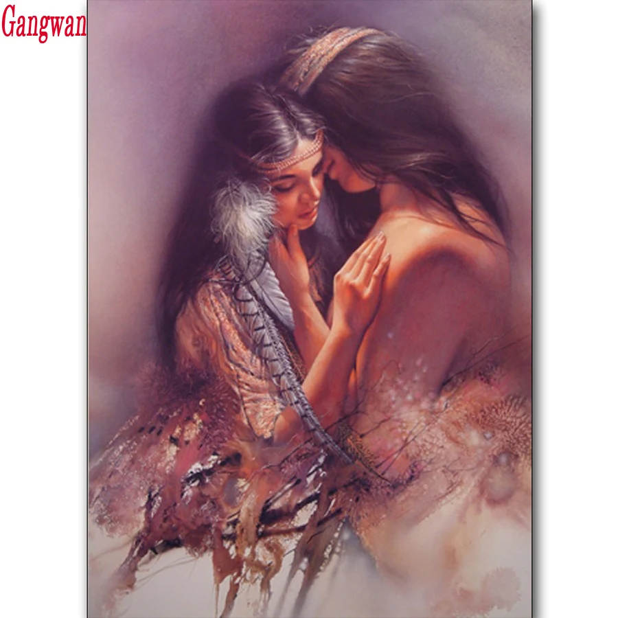 

Full Square Round Drill DIY Diamond Painting Indian couple art 3D Embroidery Cross Stitch 5D mosaic rhinestone Home Decoration