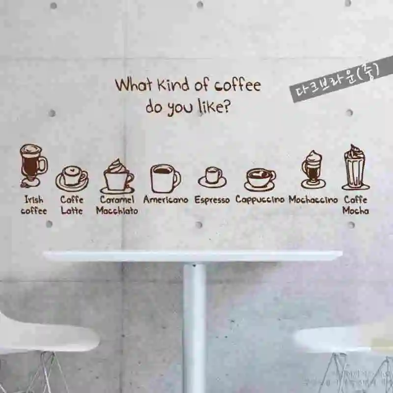 

Coffee Shop Sticker Bean Milk tea Decal Cafe Cup Poster Vinyl Art Wall Decor Mural Decoration Break Bread Coffee Glass Decals