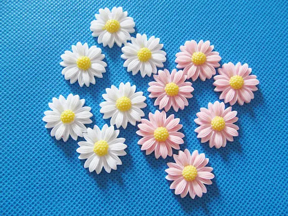 50pcs flatback 22mm resin sunflower cabochoncameo charmfindingfit base setting trayphone decoration kitdiy accessory free global shipping