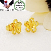 omhxfc wholesale european fashion woman girl party wedding gift flower sakura 18kt gold stud earrings er118