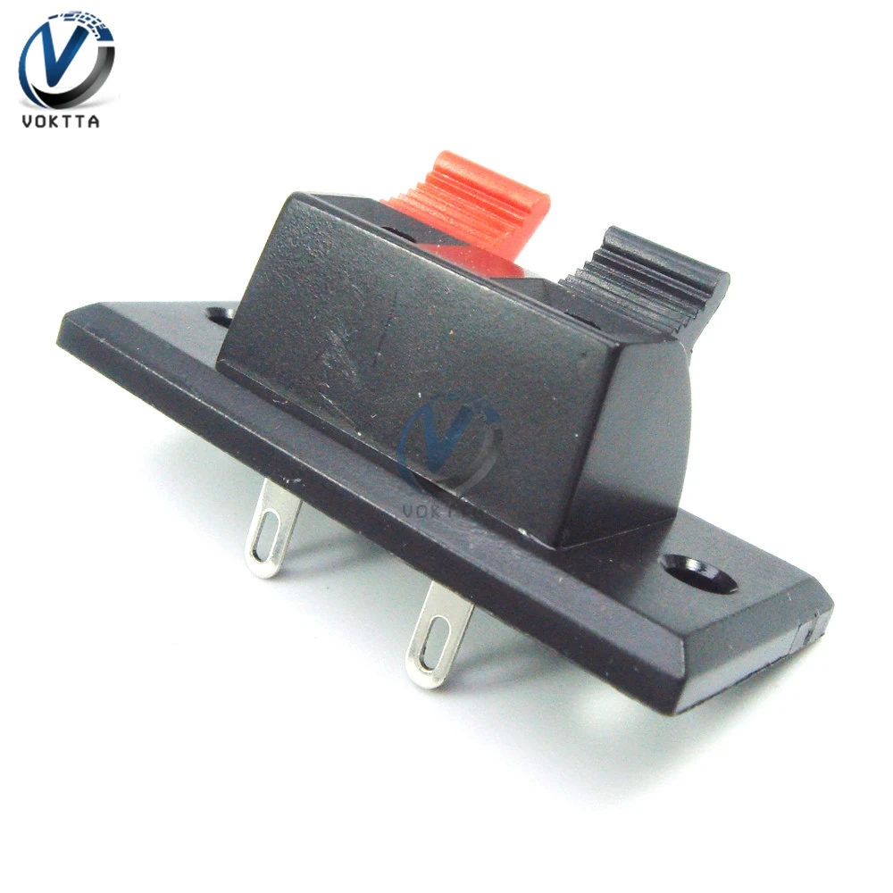 5PCS 2 Way Spring Push Release Connector Plate Speaker Terminal Strip Block Rated Load AC 50V 3A AWG 24-16 Wire Range | Обустройство