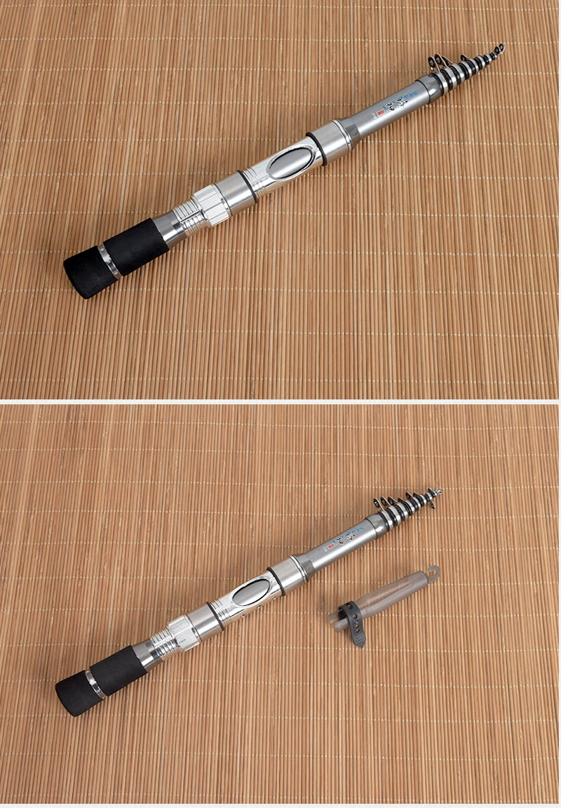 Mini Telescopic Carbon Fiber Rock Fishing Rod with Retractable Handle Ultralight Portable Fishing Pole Sea Fishing Tackle
