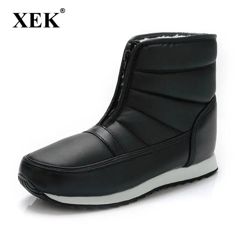 Мужские зимние ботинки XEK короткие теплые меховые водонепроницаемые с