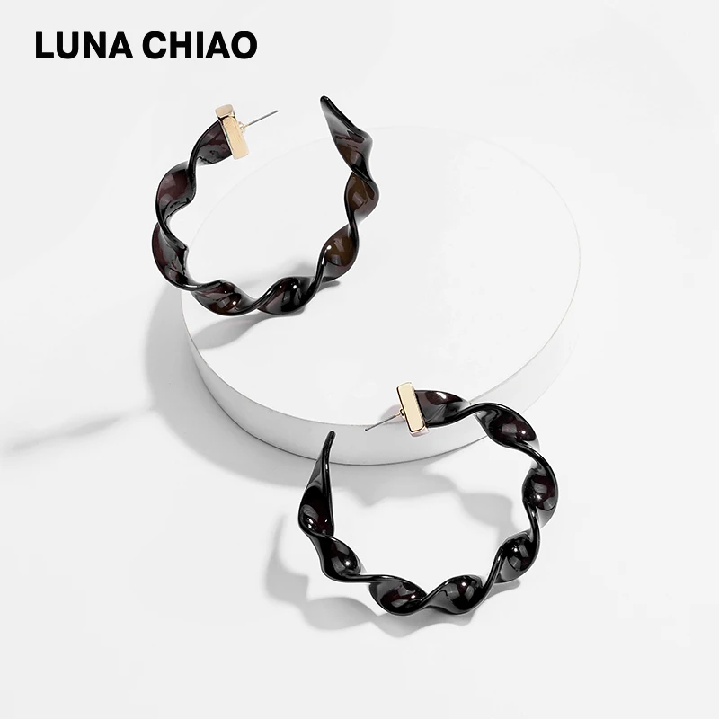 LUNA CHIAO модные ювелирные изделия витые Прозрачные Акриловые Lucite смолы большие
