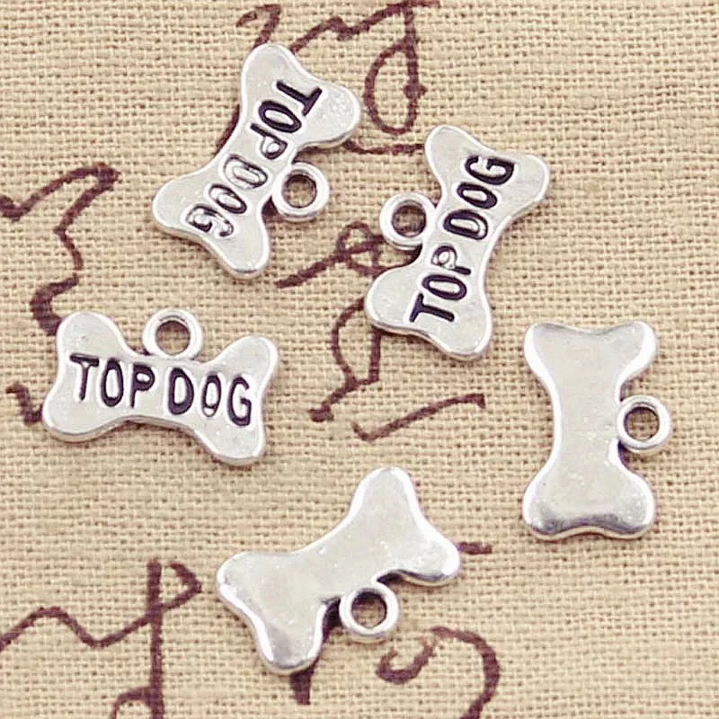 30 шт. подвесная табличка с надписью Top Dog Bone 10x16 мм античный кулон для изготовления