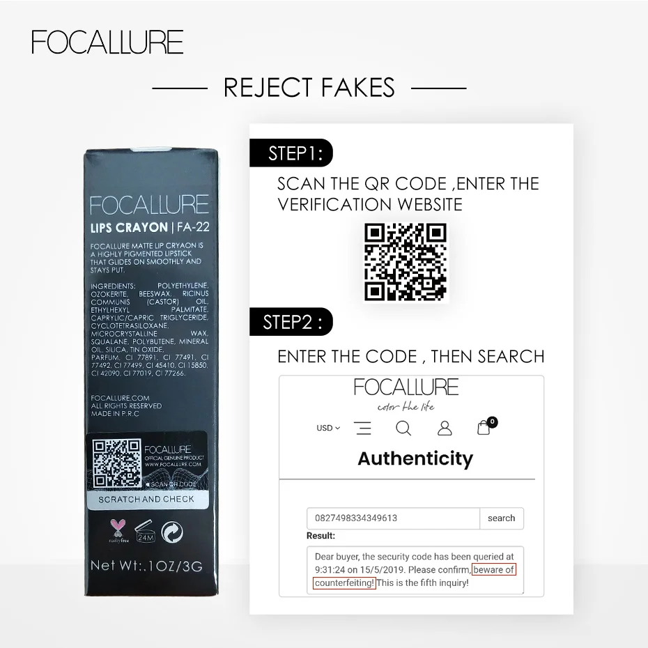 FOCALLURE, 19 цветов, матовая водостойкая помада, матовая помада, губная помада, косметика, легко носить, матовая помада для макияжа Batom