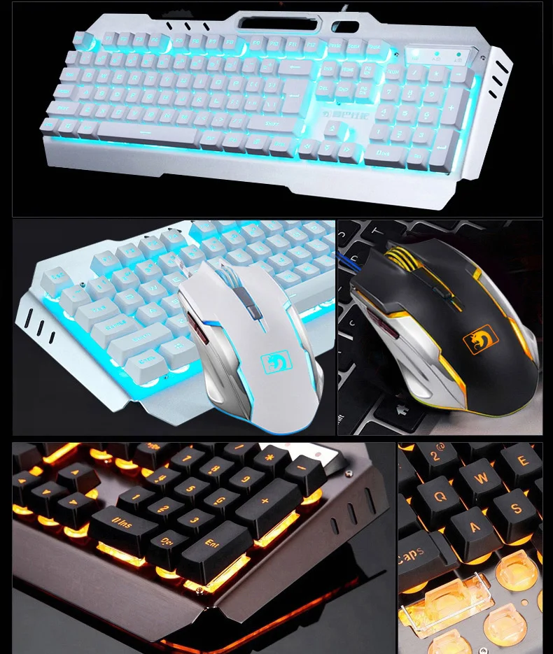 Проводной светодиодный мультимедийный Эргономичный Usb игровой клавиатуры мышь комбинированная подсветка 2000 dpi набор Оптической Геймерской Мыши+ коврик для мыши