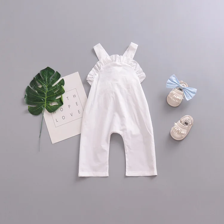 Для маленьких девочек Комбинезон 2018 Лето новорожденных toddlbaby Одежда для спинки