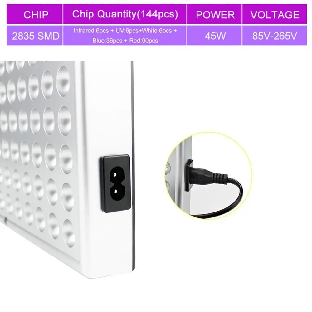 25 Вт Светодиодный светильник для выращивания панель Красный ABS пластик синий