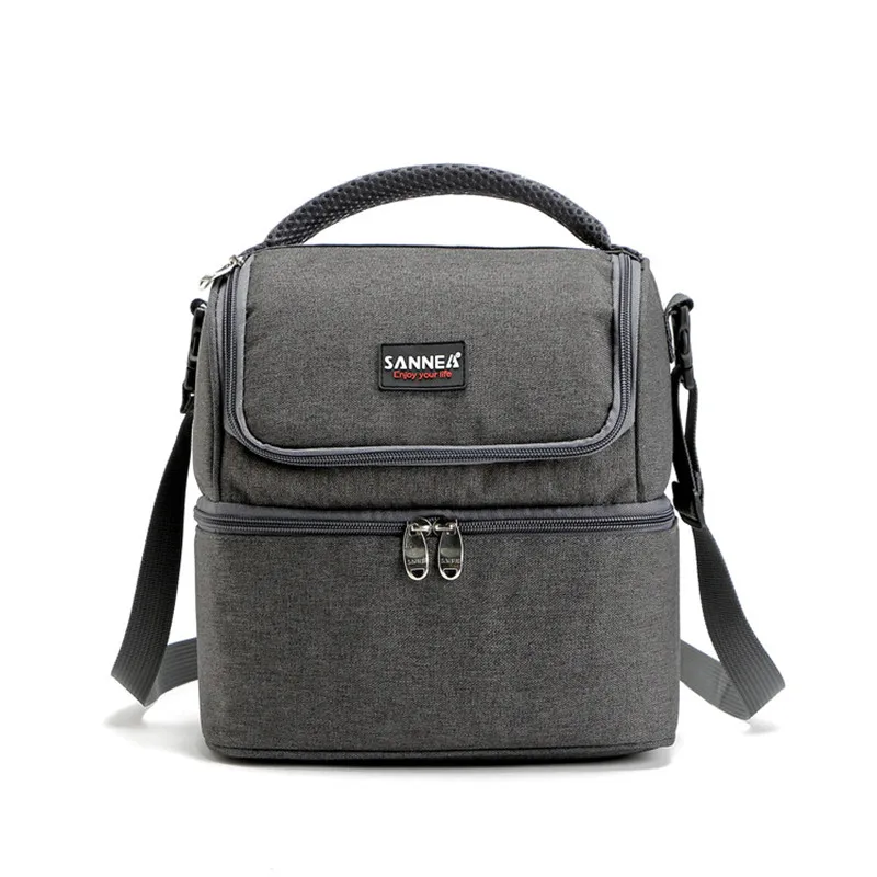 2018 7L Double Decker Cooler Lunch Bags Insulated Solid Thermal Lunchbox Food Picnic Bag Tote Handbags for Men Women | Багаж и сумки
