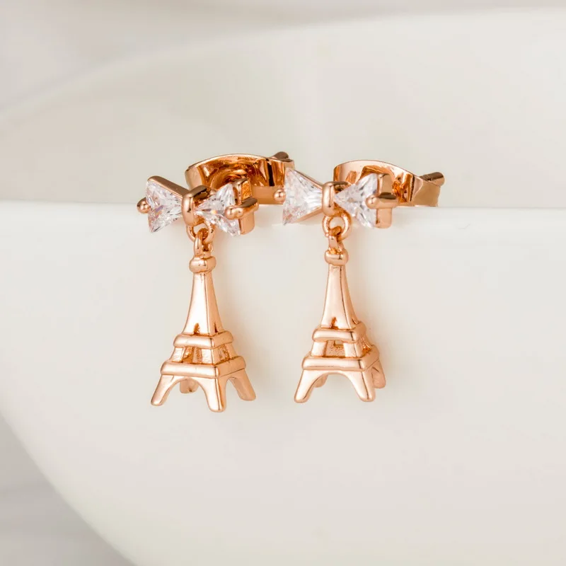 Iutopian/серьги капельки с Эйфелевой башней высокое качество подарок для нее #