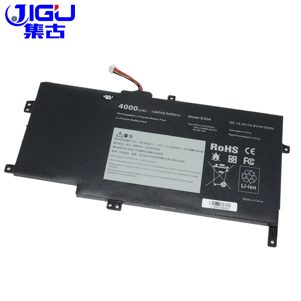 

JIGU Laptop Battery 681881-171 681881-271 681951-001 EG04 EG04XL For HP For ENVY 6 Series 1000sg 1001TU 1001tx 4CELLS
