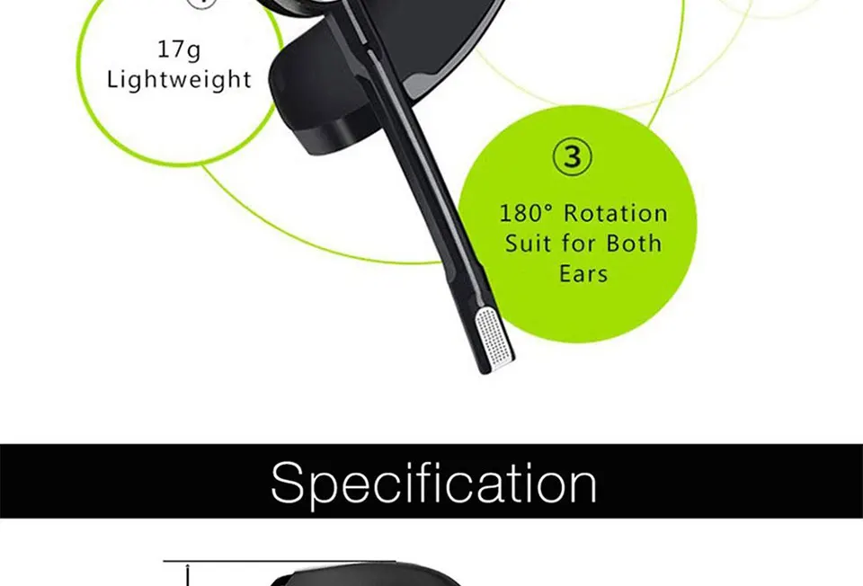 COOLJIER бизнес беспроводные Bluetooth наушники для автомобиля Bluetooth Handsfree стерео ушной крючок гарнитура с микрофоном шумоподавление наушники