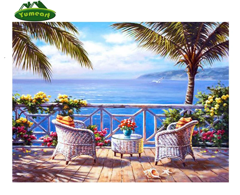 5D Diy Resin Crafts Diamond Painting Sea Scenery Cross Stitch Full Embroidery Elves Pattern Rhinestone Pasted Mosaic | Дом и сад