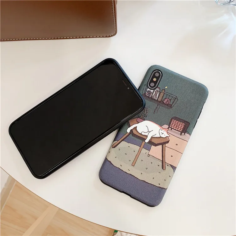 Ретро рисунок милые японские кошки Чехол для телефона для iPhone X Xs XR XSmax 11 Pro Max 6 6S 7 8 Puls чехол Забавный Мягкий силиконовый чехол