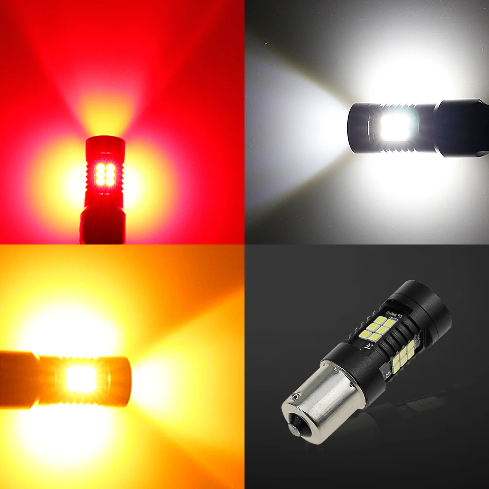

2pcs 1156 LED BA15S 1157 P21W BA15D Car Lights LED Bulbs Lamp 2400lm Turn Signal Brake Reverse Light 3030 LEDs 12V White BD