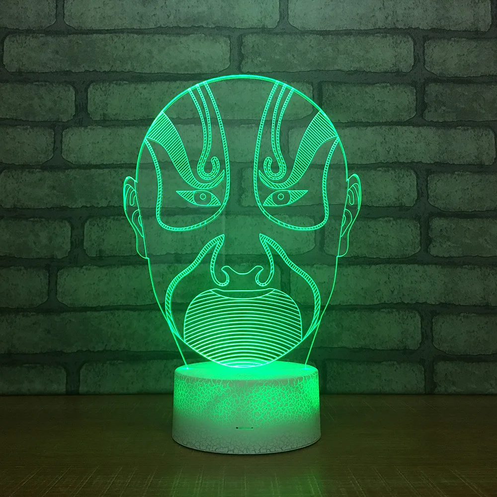 Пекинская опера LED ночник 7 цветов Изменение Настольная лампа фигурки для