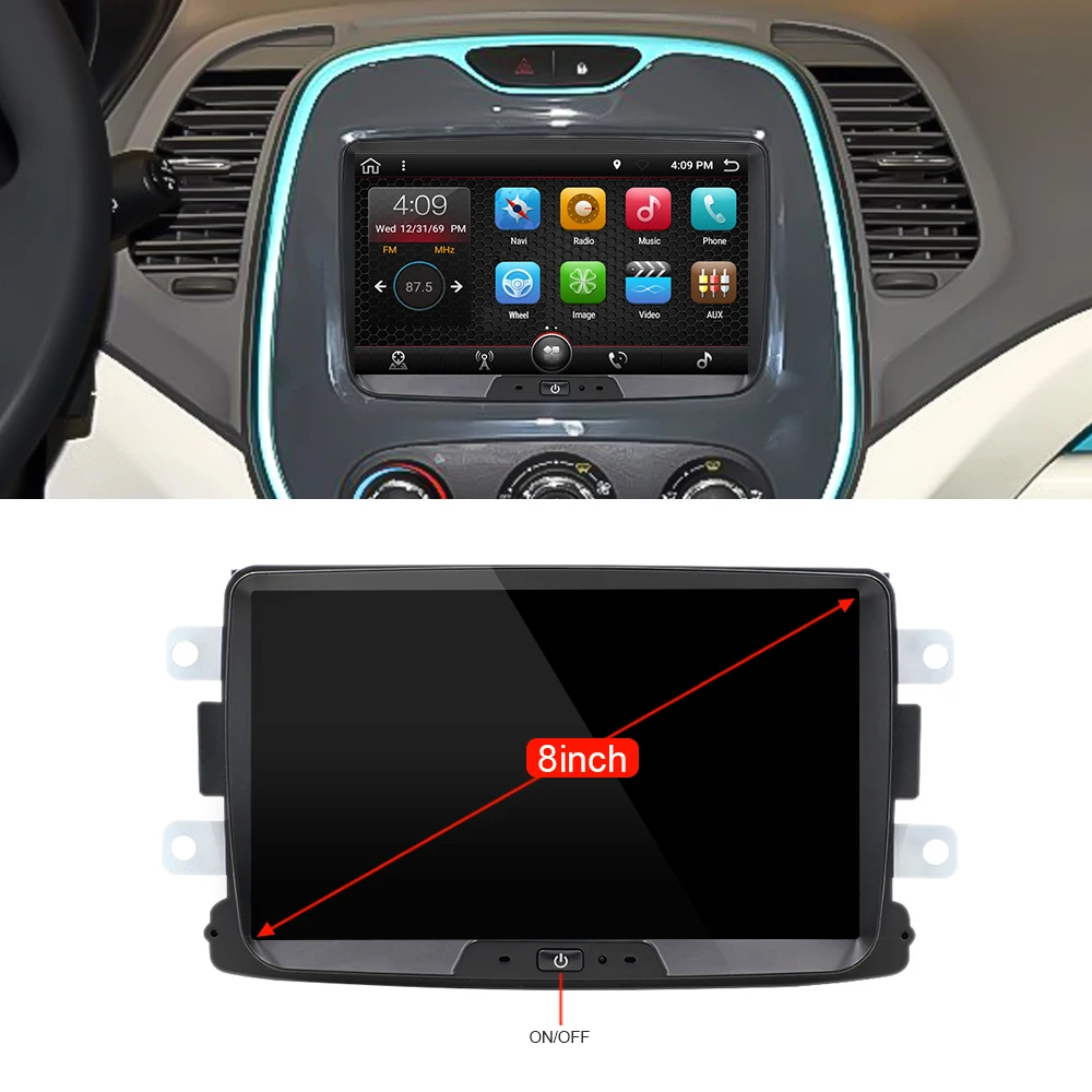 Eunavi Автомобильный Dvd Android 9,0 для Renault Dacia Duster Sandero Lodgy Dokker с одним Din Автомобильный Радио Gps навигация 8B02 2G+ 32G