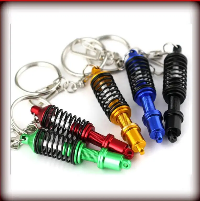 Universal Adjustable Alloy men Car Interior Suspension Keychain Coilover Spring Tuning Part Shock Absorber Keyring Gift | Украшения и