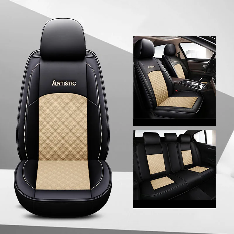 beige Чехол для сидения автомобиля сиденье автомобиля кожаный чехол для ключей toyota 4runner Auris Touring Sports avensis t25 t27 caldina camry 40 50 - Название цвета: beige