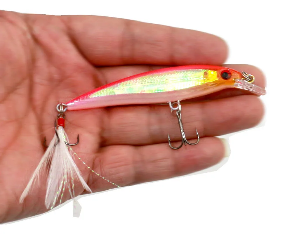 100 шт. 9 см 8 г 6# крючки купание minnow рыболовные приманки bass пайк карп воблер форель окунь пече рыбалка приманки pesca рыболовные снасти рыбалка воблеры