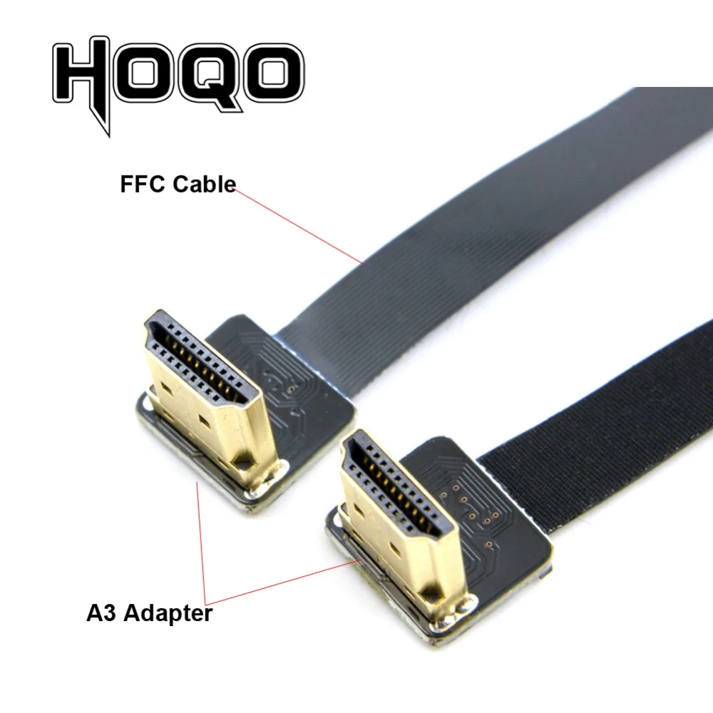Плоский кабель FPV HDMI с углом обзора 90 градусов Micro к Mini hdmi FPC плоский ffc для