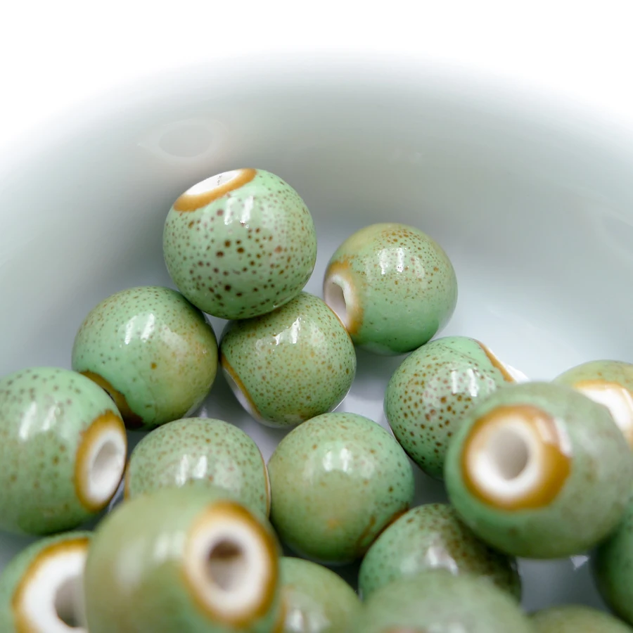 

10# 40pcs China Ceramic Beads Porcelain Wholesale Porcelain Bead For Jewelry Making 10mm Beads #A310A