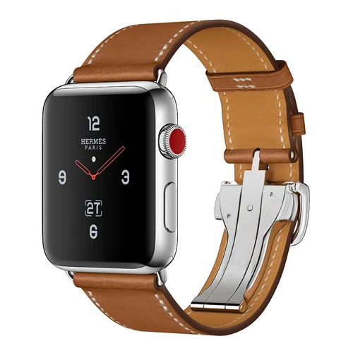 Ремешок EIMO для Apple Watch Band 44 мм 40 мм Iwatch 4 3 2 1 браслет одиночный Тур Пряжка из натуральной кожи наручные часы - Цвет ремешка: Brown C