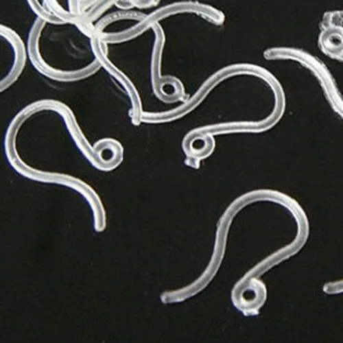 Plastic Earring Hooks Clear Great for folks with metal allergies nonmetal free earring findings jewelry supplies | Украшения и