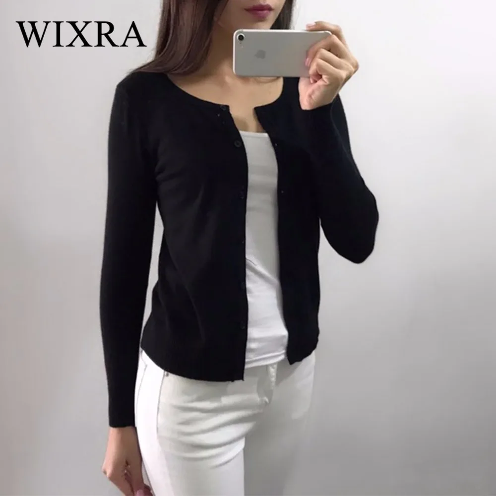 Wixra теплый и очаровательный осенний зимний женский новый кардиган с круглым