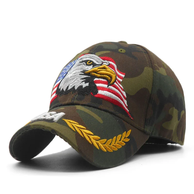 Eagle Новинка, мужская бейсбольная кепка с вышитым черепом, камуфляжная, для охоты, бейсбольная кепка в тактическом стиле, повседневная, крутая Кепка для папы, для рыбалки, костяная Кепка - Цвет: Eagle