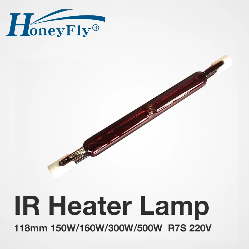 

HoneyFly 10pcs J118 150W 300W 500W 110V/220V Infrared Halogen Lamp Tube Single Spiral for Heating Drying Quartz Tube Glass