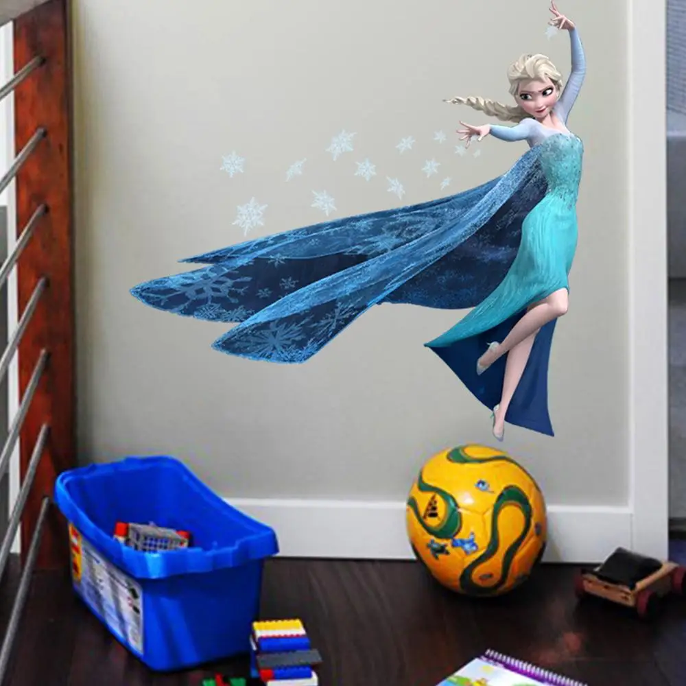 Наклейки на стену Frozen Elsa and Anna cartoonreine des neige 3D окна детский сад детская комната